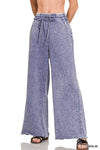 Marlin Blue Acid Wash Fleece Palazzo Sweatpants Marlin Blue Acid Wash Fleece Palazzo Sweatpants Zenana