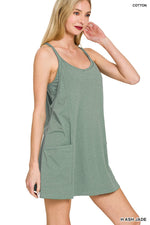 Mini Dress With Built-in Romper Liner Mini Dress With Built-in Romper Liner Zenana Heather Ash Jade / Small
