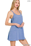 Mini Dress With Built-in Romper Liner Mini Dress With Built-in Romper Liner Zenana Heather Classic Blue / Small