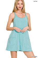 Mini Dress With Built-in Romper Liner Mini Dress With Built-in Romper Liner Zenana Heather Light Teal / Small