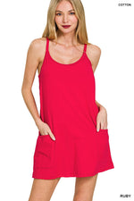 Mini Dress With Built-in Romper Liner Mini Dress With Built-in Romper Liner Zenana Ruby / Small