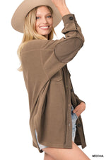 Oversized Basic Fleece Shacket Oversized Basic Fleece Shacket Zenana