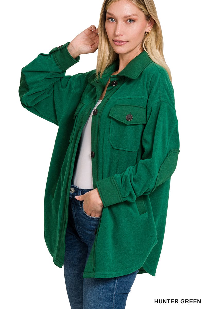 Oversized Basic Fleece Shacket Oversized Basic Fleece Shacket Zenana