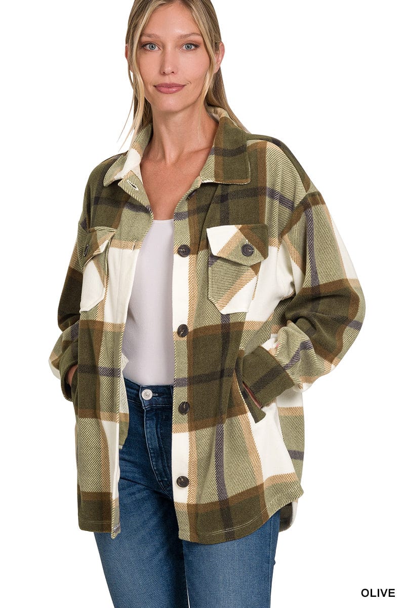 Plaid Fleece Shacket Plaid Fleece Shacket Zenana