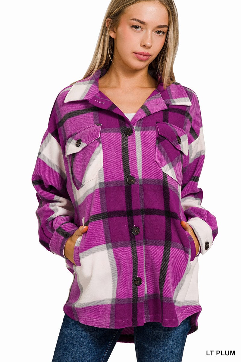 Plaid Fleece Shacket Plaid Fleece Shacket Zenana