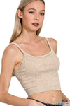 Stone Washed Ribbed Seamless Tank Top Stone Washed Ribbed Seamless Tank Top Zenana