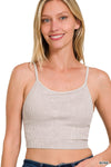 Stone Washed Ribbed Seamless Tank Top Stone Washed Ribbed Seamless Tank Top Zenana Bone / S/M