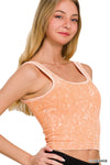 STONE WASHED RIBBED SEAMLESS WITH BRA PAD TANKS STONE WASHED RIBBED SEAMLESS WITH BRA PAD TANKS Zenana