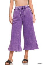 Violet Acid Wash Fleece Palazzo Sweatpants Violet Acid Wash Fleece Palazzo Sweatpants Zenana