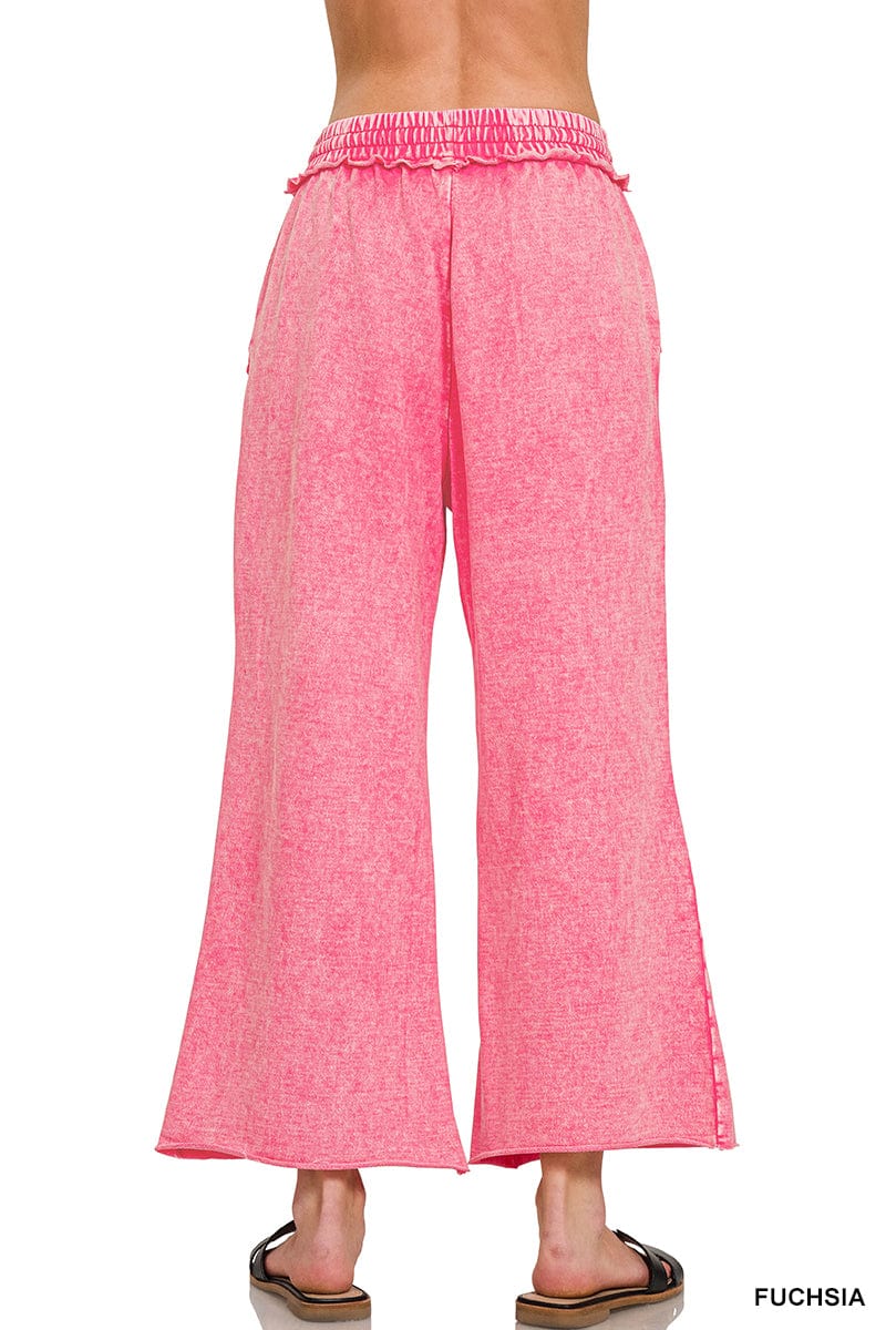 Washed French Terry Palazzo Sweatpants Washed French Terry Palazzo Sweatpants Zenana