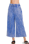 Washed French Terry Palazzo Sweatpants Washed French Terry Palazzo Sweatpants Zenana Classic Blue / Small