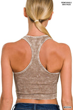 Washed Ribbed Seamless Cropped Top Washed Ribbed Seamless Cropped Top Zenana