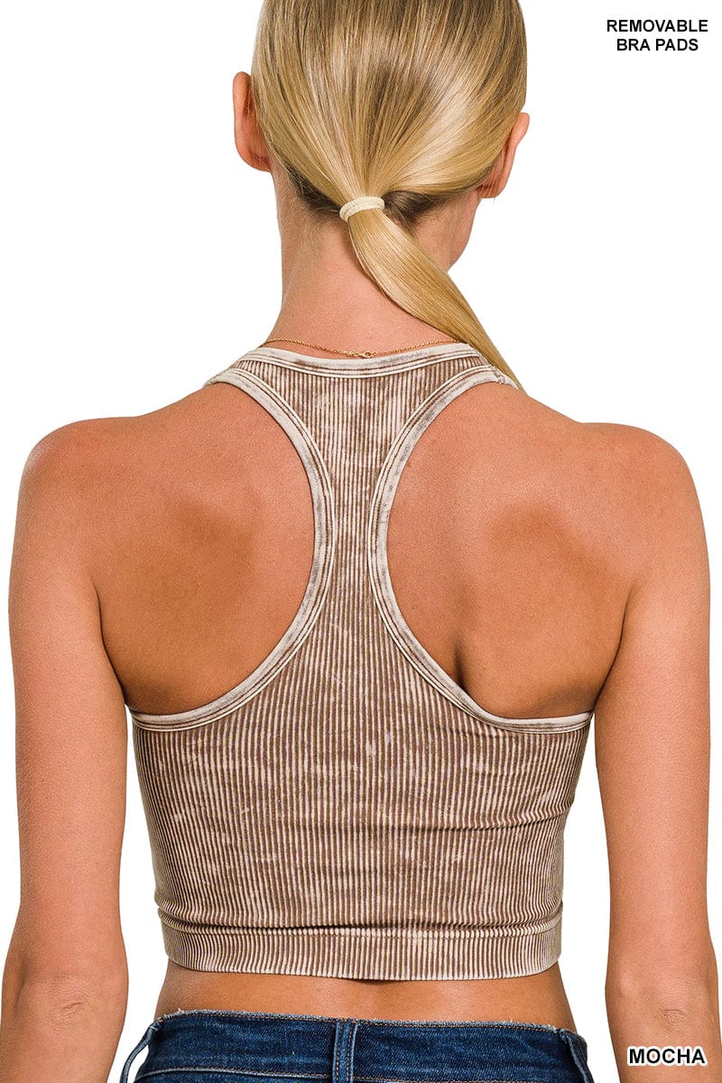 Washed Ribbed Seamless Cropped Top Washed Ribbed Seamless Cropped Top Zenana
