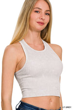 Washed Ribbed Seamless Cropped Top Washed Ribbed Seamless Cropped Top Zenana