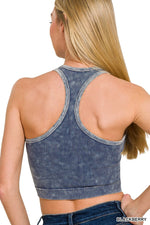 Washed Ribbed Seamless Cropped Top Washed Ribbed Seamless Cropped Top Zenana