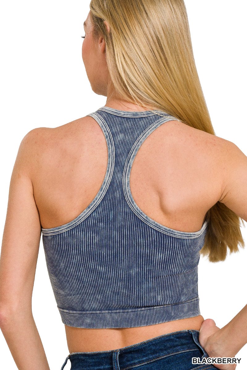 Washed Ribbed Seamless Cropped Top Washed Ribbed Seamless Cropped Top Zenana