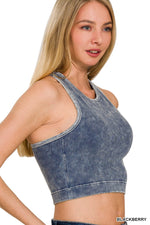 Washed Ribbed Seamless Cropped Top Washed Ribbed Seamless Cropped Top Zenana