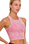 Washed Ribbed Seamless Cropped Top Washed Ribbed Seamless Cropped Top Zenana Ash Pink / S/M
