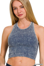 Washed Ribbed Seamless Cropped Top Washed Ribbed Seamless Cropped Top Zenana Blackberry / S/M