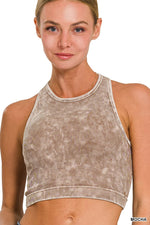 Washed Ribbed Seamless Cropped Top Washed Ribbed Seamless Cropped Top Zenana Mocha / S/M