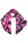 CC Tie Dye Bias Cut Scarf with Rubber Patch CC Black/Hot Pink Scarf
