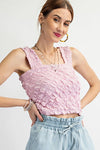 Lilac Pink Textured Knit Tank Top Easel Shirts & Tops