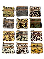Animal Print Double Zip Leather Coin Purse Folklore Couture Coin Purse