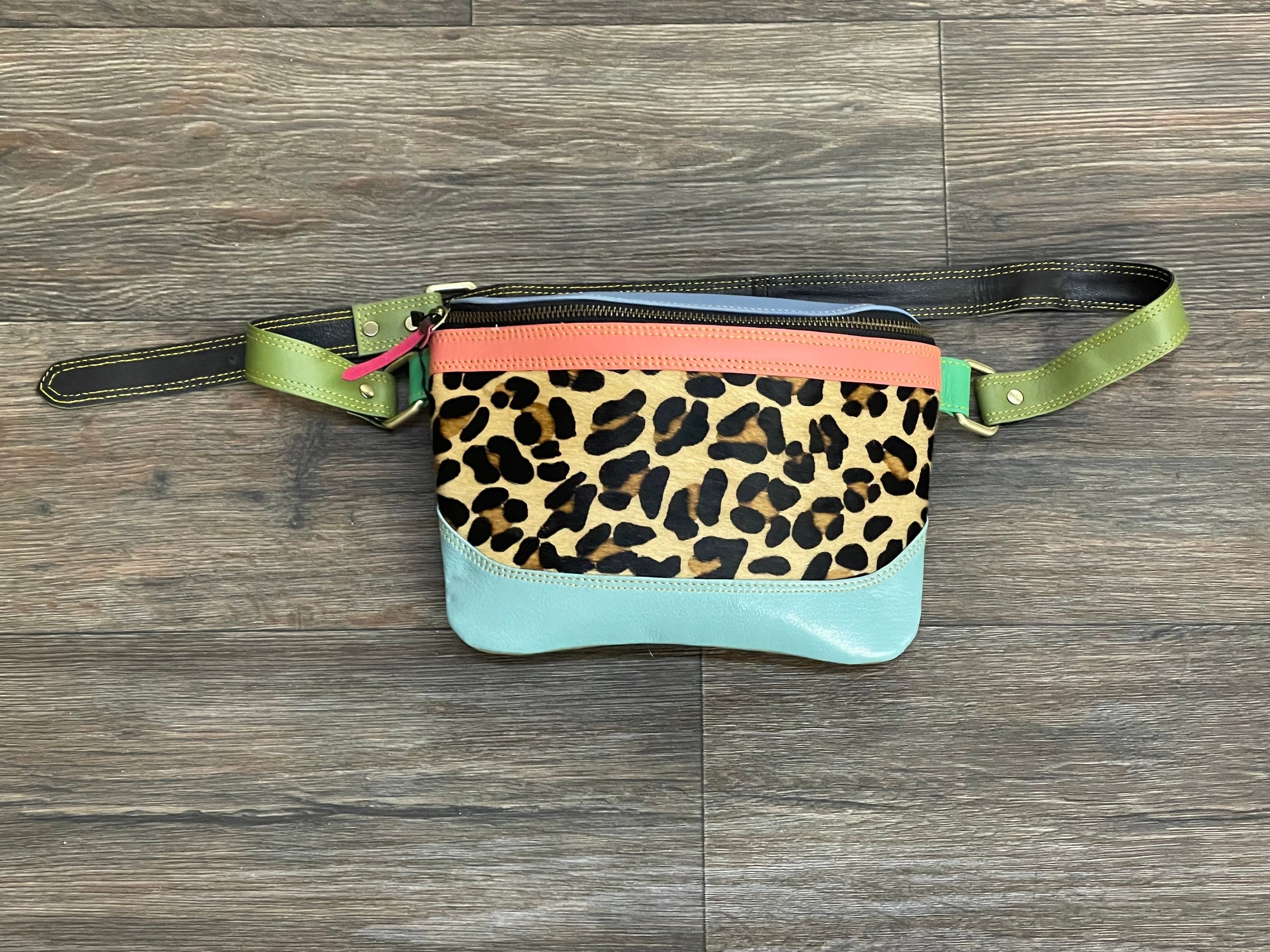 Pink Leopard Leather Bum Bag with LV – Emma Lou's Boutique