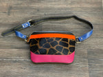 Romy Leather Fanny Pack - Pink Multi Giraffe Print Folklore Couture Handbags
