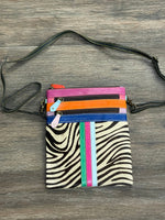 Zebra Print Kaizer Leather Travel Crossbody Folklore Couture Handbags