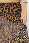 Brown Mixed Animal Print Maxi Skirt GiGiO Skirts