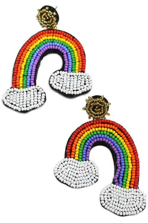 Seed Bead Rainbow Earrings Girly Earrings
