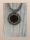 Designer AB Crystal Round Pendant Necklace Gypsy South LV Necklaces