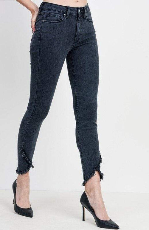 Washed Black Tulip Hem Skinny Jean Just Black Denim 24