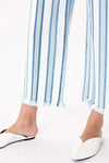 Blue & White Stripe Wide Leg Crop Jeans KanCan