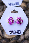 Floral Resin Stud Earrings Nopalea Creek Light Multi Color Earrings