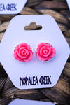 Floral Resin Stud Earrings Nopalea Creek Pink Earrings