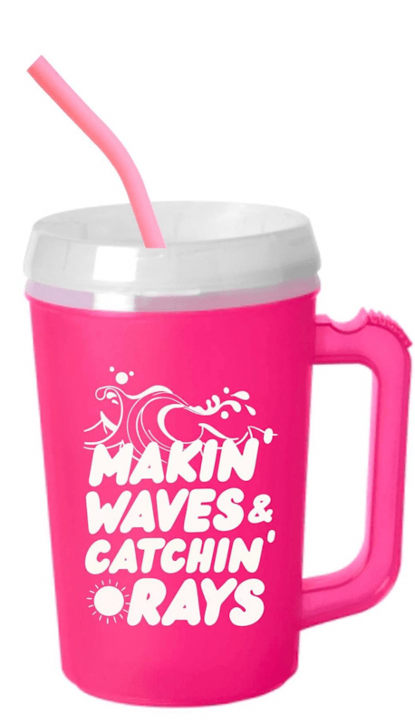 Makin' Waves Catchin Rays Plastic Tumbler Pink House Tumbler
