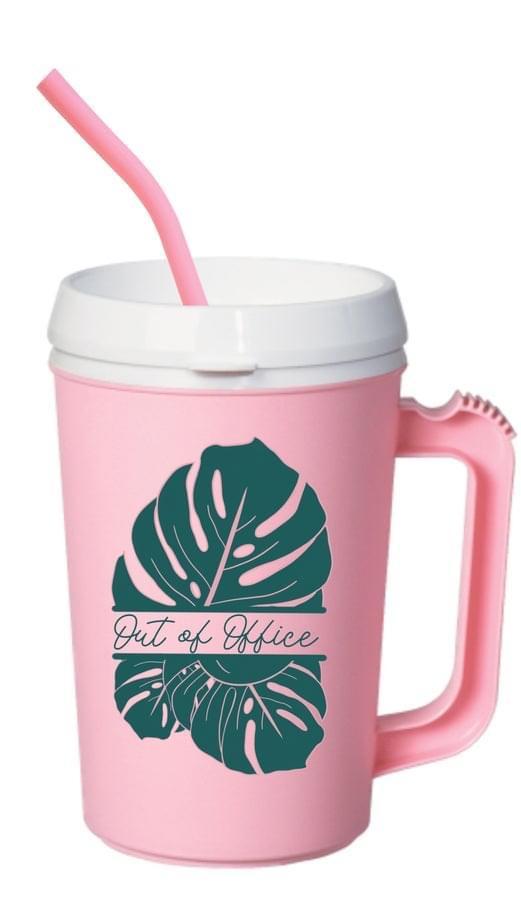 Out of Office Pink Plastic Tumbler Pink House Tumbler