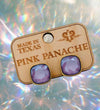 Lilac Crystal on Bronze Post Earrings Pink Panache Earrings