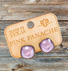 Lilac Crystal on Bronze Post Earrings Pink Panache Earrings