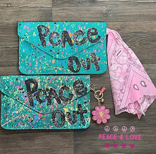 Peace Out Paint Splatter Wristlet Pinky Bolle Handbags