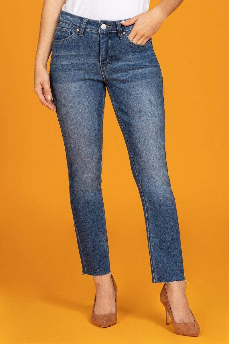 Vintage Dream High-Rise Straight Jean With Unfinished Hem - MEDIUM WASH Royalty For Me 4