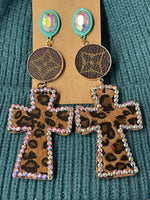 LV Leopard Cross Earrings Sage & Savvy Earrings