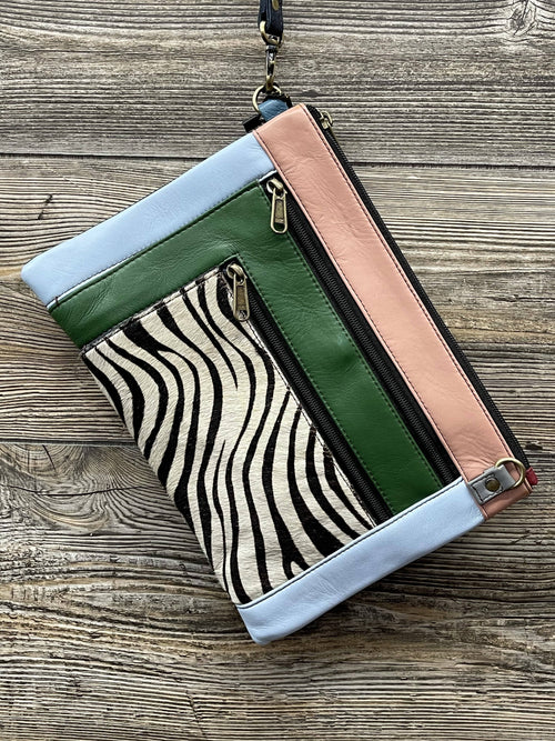 Zebra Print Truly Leather Pouch Soruka Handbag