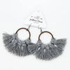 2.5" Macrame Hoop Earrings Southern Charm Grey Earrings