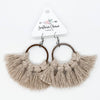 2.5" Macrame Hoop Earrings Southern Charm Oatmeal Earrings