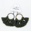 2.5" Macrame Hoop Earrings Southern Charm Olive Earrings