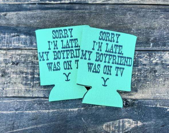 Sorry I'm Late Koozie Swanky Blossom Can Koozie