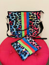 Colorful Leopard Neoprene Tote with Stripes vendor-unknown Handbag